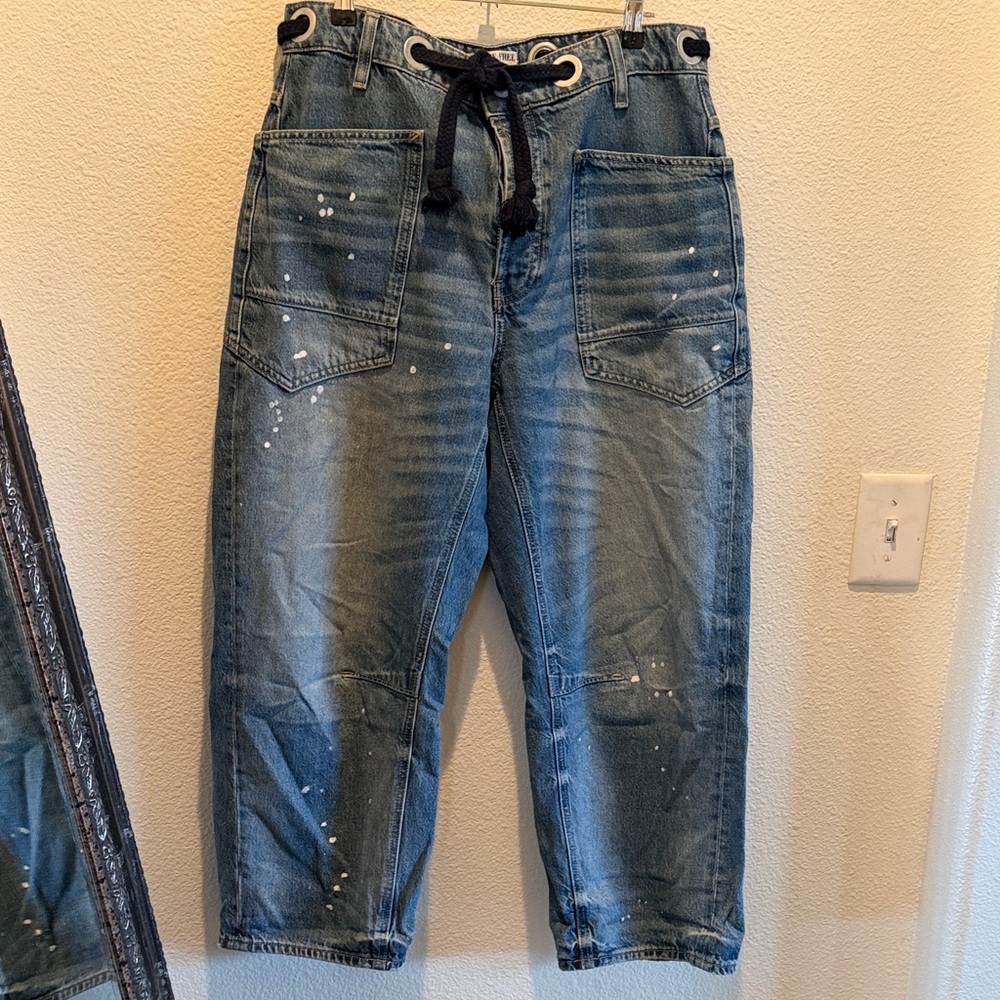 We The Free Blue Wide Leg Jeans moxie